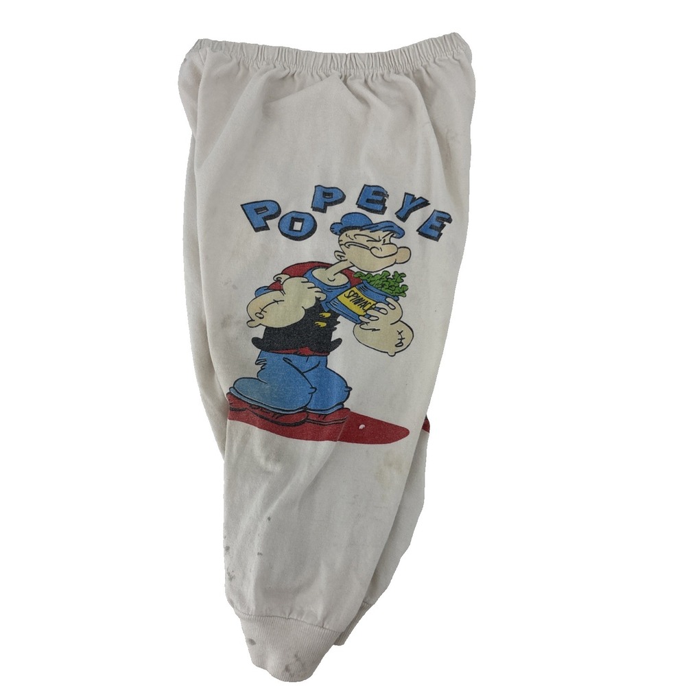 Vintage Kids Boys Popeye‎ The Sailor Pants Spinach Can Stretch Small Cartoon